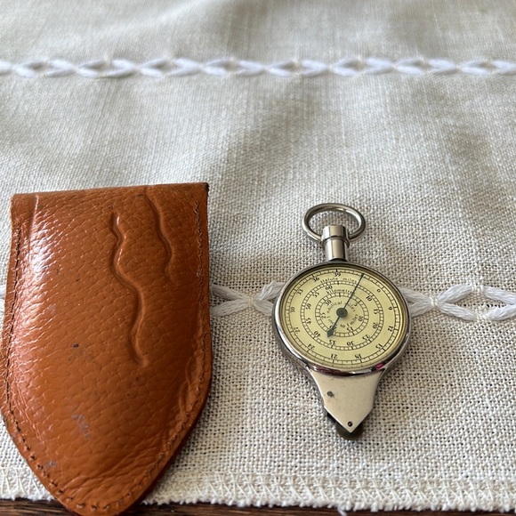 Vintage German Map Wheel, Leather Pouch, Nautical, Statute, Inch/Miles,Cent/Kilo - Picture 8 of 14